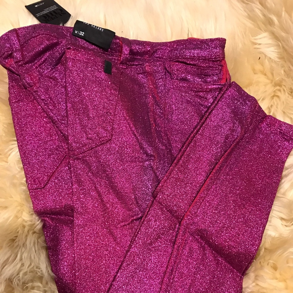 NWT Joe Jeans - Hot Pink Sparkle Pants